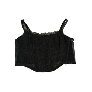 Victoria's Secret Corset Top Women Black Excellent Dream Angels Lace Bustier